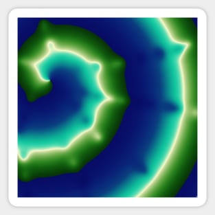 Bright blue and green spirals Sticker